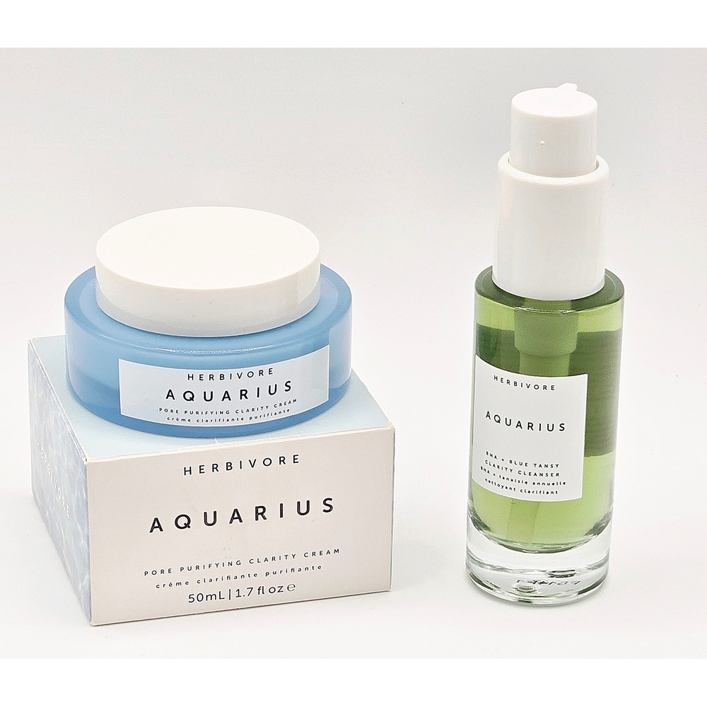 Herbivore Aquarius Pore Purifying Clarity Cream & Cleanser Set 50mL 1.7oz Each